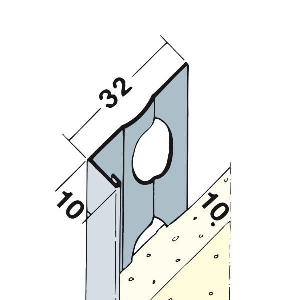Putzabschlussprofil Innen- und Außenputz Alu 9 mm